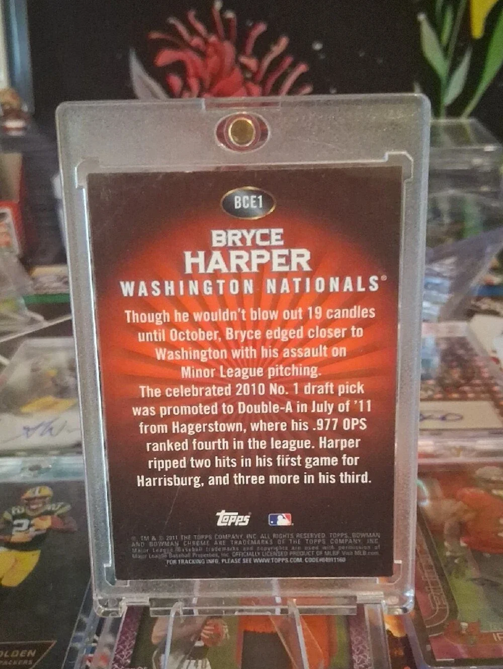 Topps Bowman Chrome Bryce Harper Baseball Card - Red White Black